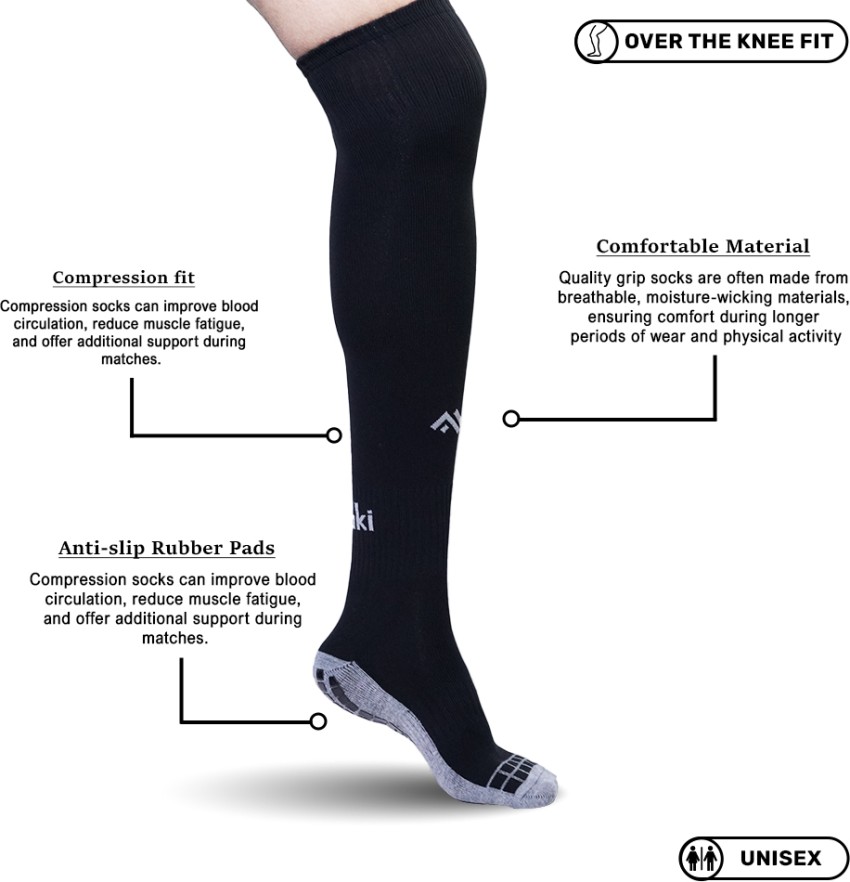 Mizaki Calf Length Football Socks for Men & Women, moisture-wicking