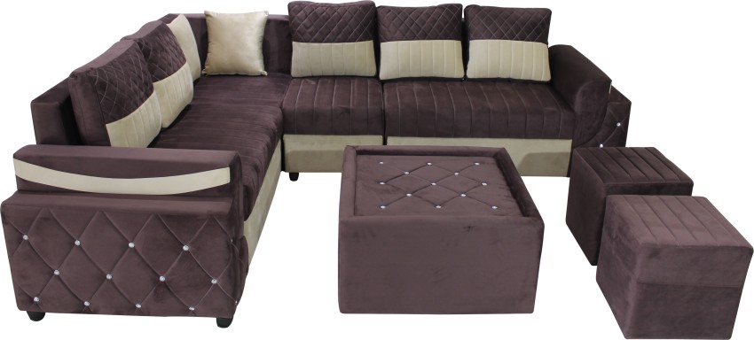 Flipkart Perfect Homes Jupiter L Shape LHS Fabric 8 Seater Sofa