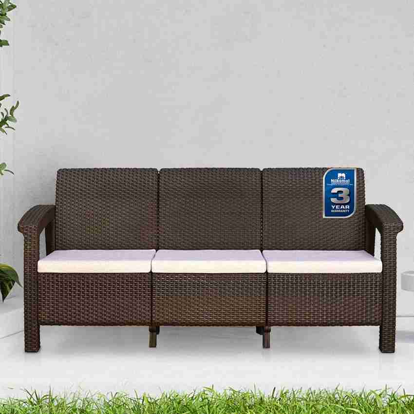 Nilkamal Goa 3 Seater Sofa with Cushion Indoor Outdoor Patio Gardens Cafe Furniture Fabric 3 Seater Sofa Price in India Buy Nilkamal Goa 3 Seater Sofa with Cushion Indoor Outdoor Patio Gardens Cafe Fu...