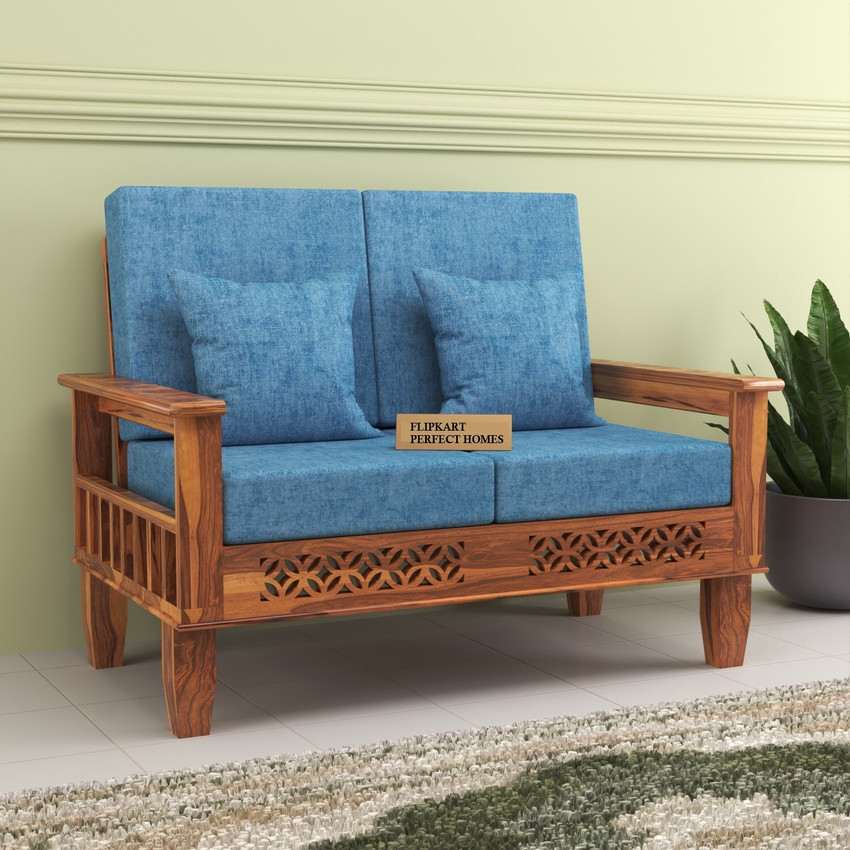 Flipkart Perfect Homes CNC Cutting Designed Sheesham Wood Two Seater Sofa With Side Pocket Storage Fabric 2 Seater Sofa Price in India Buy Flipkart Perfect Homes CNC Cutting Designed Sheesham