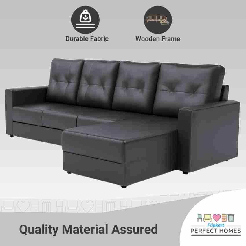 Flipkart Perfect Homes Miranda L Shape RHS Leatherette 6 Seater Sofa -  Price History