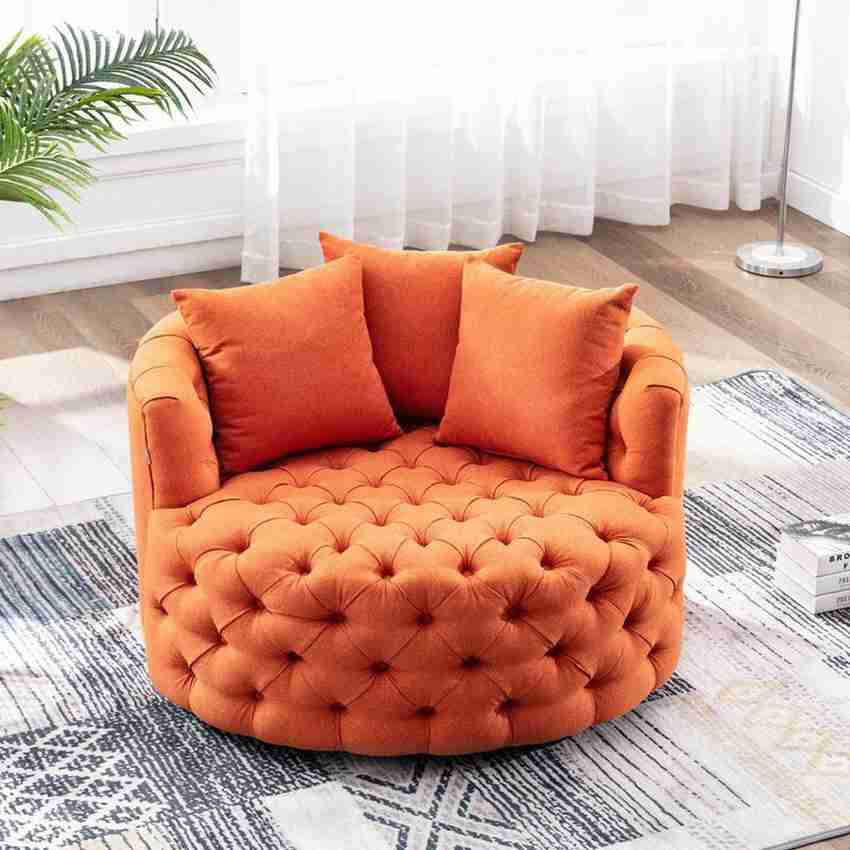 Orange velvet hot sale cuddle chair