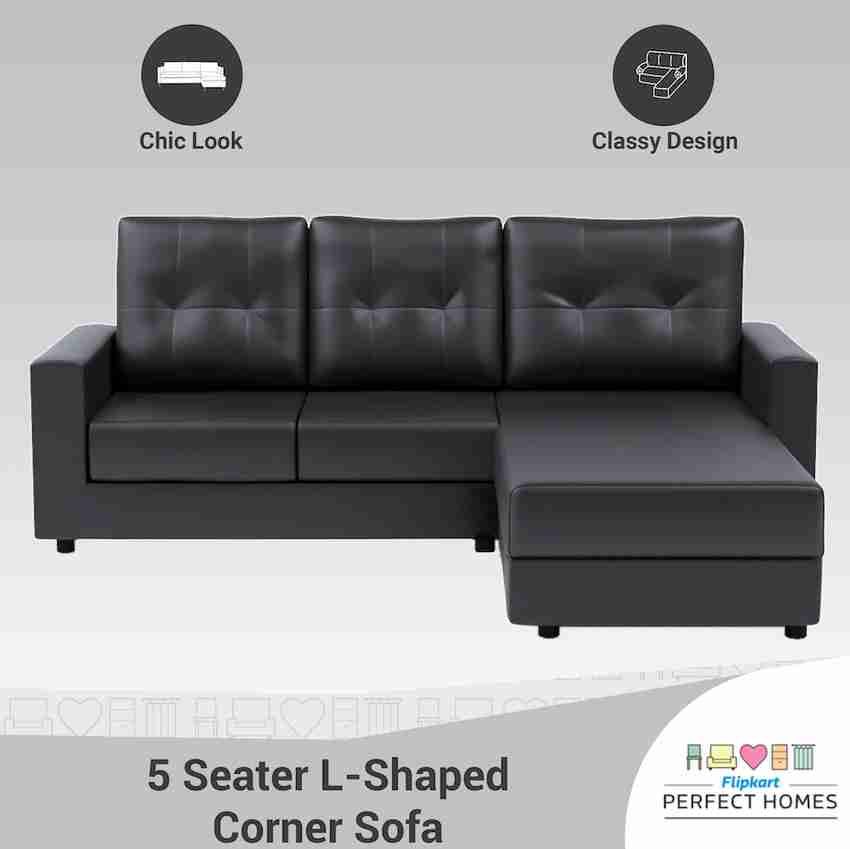 Flipkart Perfect Homes Bruny RHS Leatherette 5 Seater Sofa