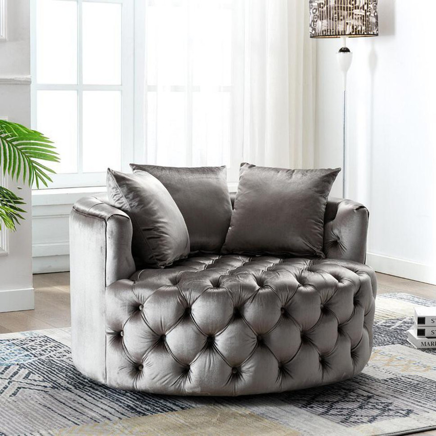 Grey round clearance sofa chair