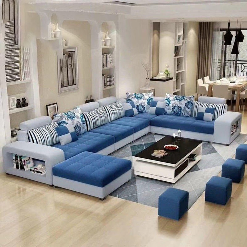 Blue color hotsell sofa set