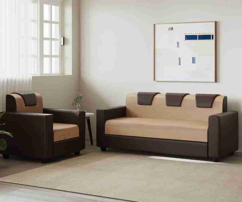 Cream and clearance brown sofa set