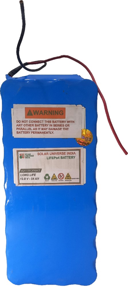 SOLAR UNIVERSE INDIA 12.8V 54ah LifePo4 with BMS Lithium Solar Battery