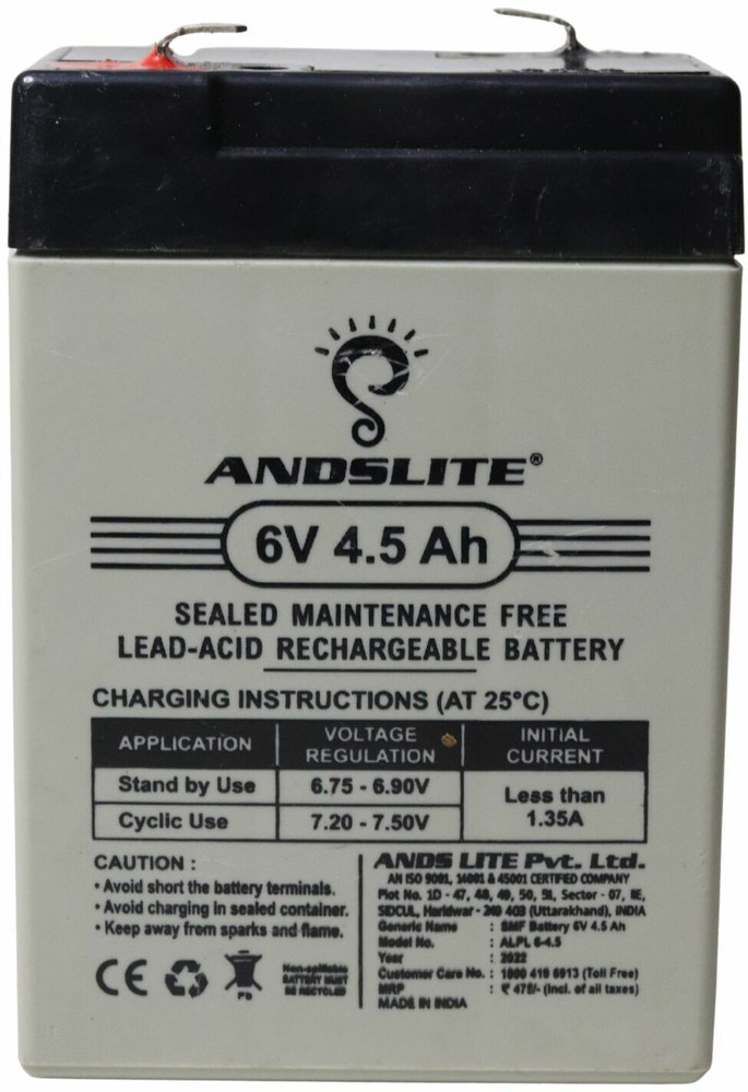 ANDSLITE 6V 4.5 Ah Lead Battery For Ranger RSL 2 And More AGM Solar Battery Price in India Buy ANDSLITE 6V 4.5 Ah Lead Battery For Ranger RSL 2 And More AGM Solar