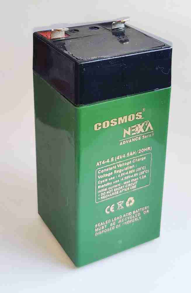 Cosmos nexa 4 volt 4.5 ampere battery for emergency light torch