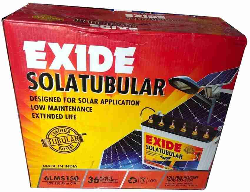 EXIDE 6LMS150 SOLAR C-10 TYPE BATTERY Flooded Solar Battery Price in India  - Buy EXIDE 6LMS150 SOLAR C-10 TYPE BATTERY Flooded Solar Battery online at  Flipkart.com