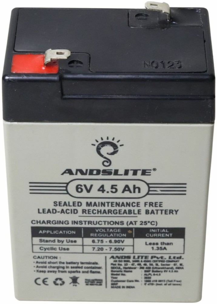 ANDSLITE 6V 4.5 Ah Sealed Lead-Acid Battery For Ranger, RSL-2 And