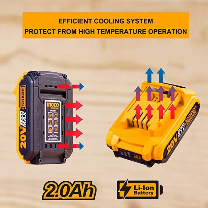 INGCO 20v Lithium Ion 4Ah Pack with charger Battery INGCO