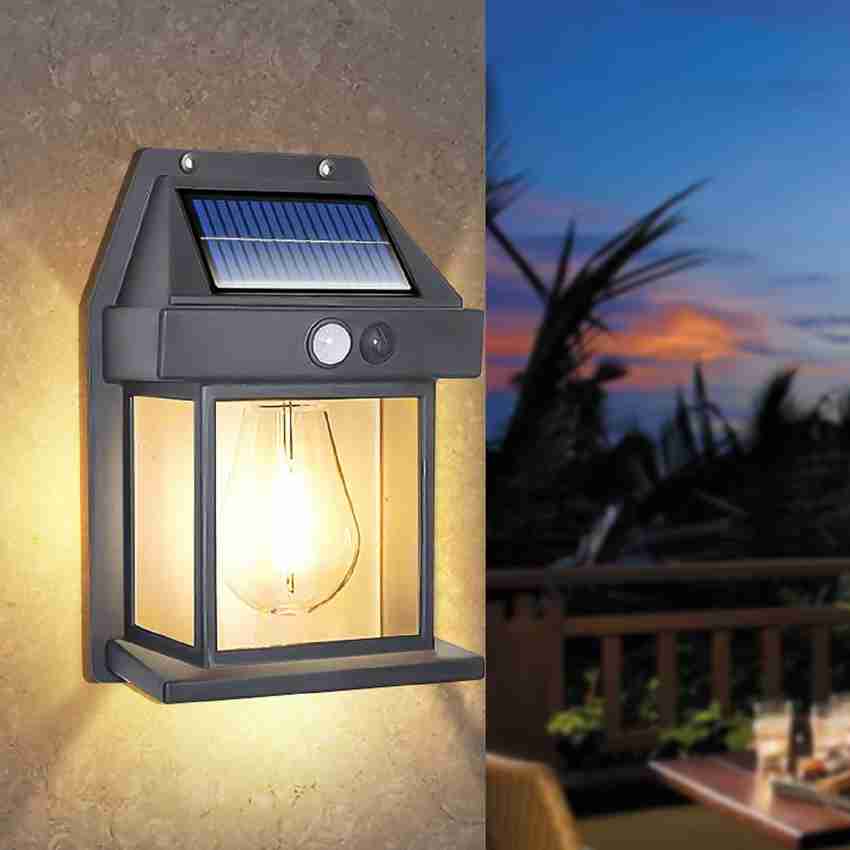BYKOINE Tungsten Bulb led Solar Outdoor Garden Wall Light with