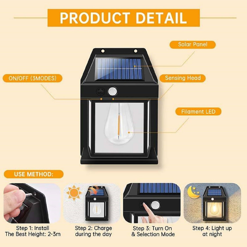 Exterior wall mount solar lighting on sale