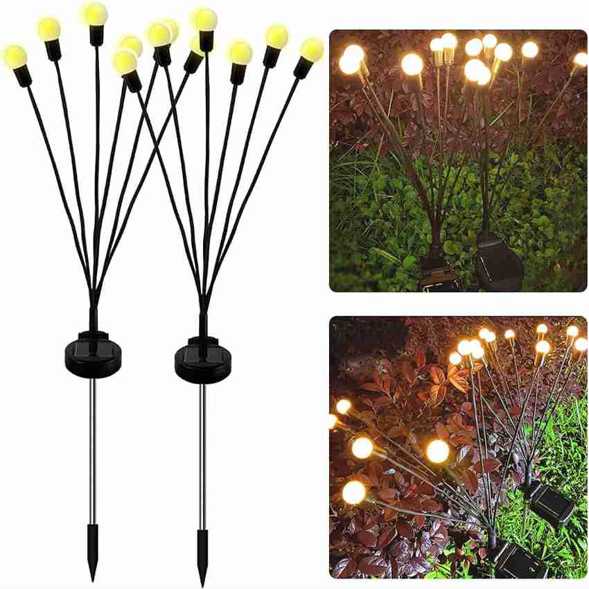 HIRNAYA Starburst Swaying Solar Powered Firefly 12 LED Lights