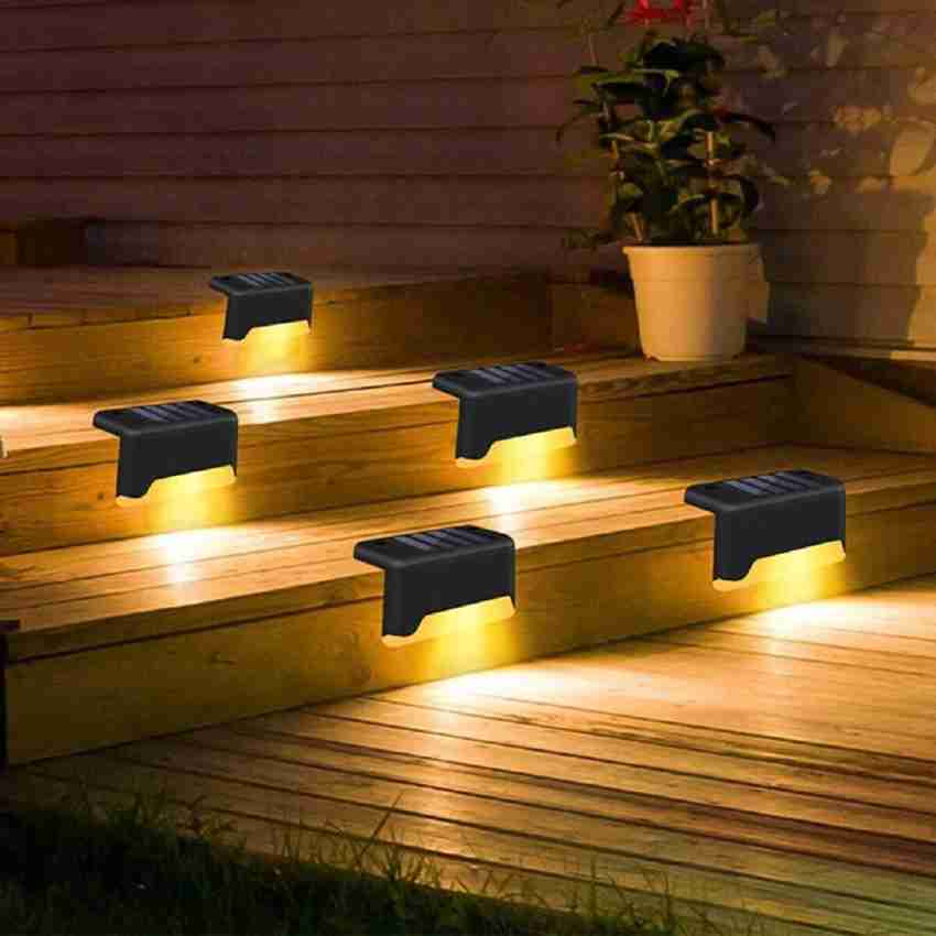 Epyz Solar Step Warm Yellow Lights,LED Solar Powered Deck Lights Waterproof  Outdoor Lighting for Steps Stairs Paths Garden Fences Pathway,Outdoor ...