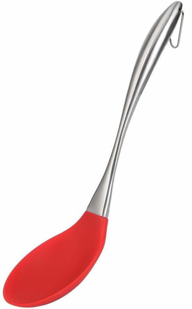 Heat Resistant Silicone Mixing Spoon With Long Handle - Non-stick