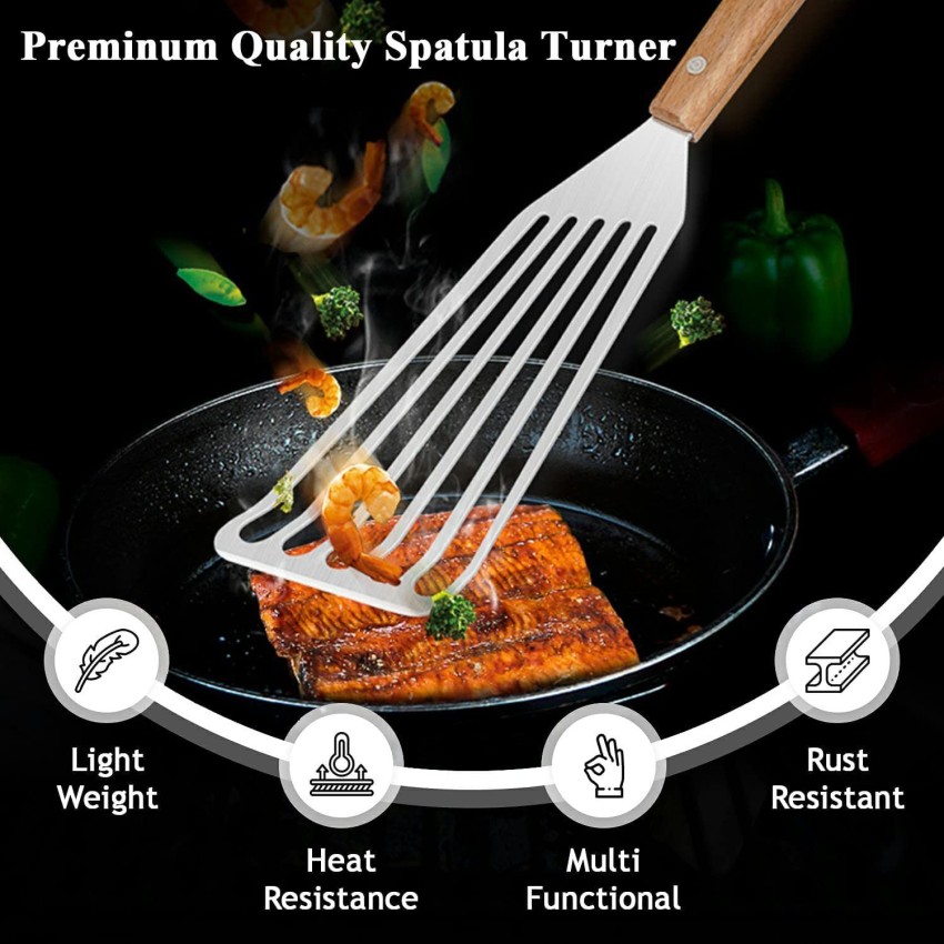 Kitchen Flexible Fish Turner Spatula, for Fish/Egg/Meat/Dumpling Frying