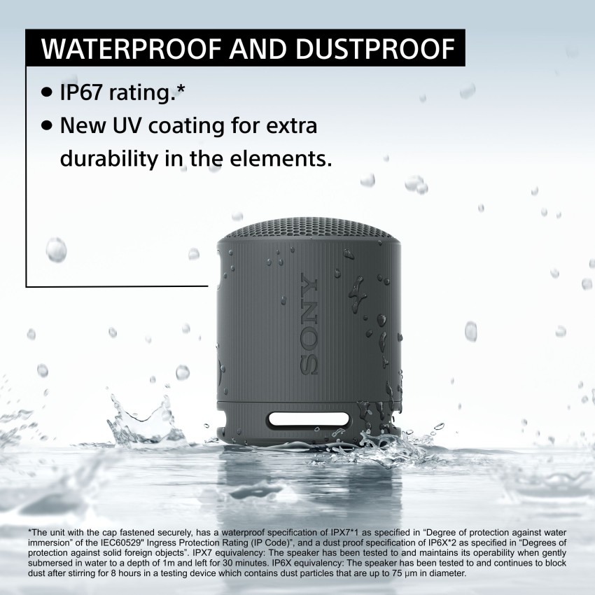 Sony SRS-XB100 - Wireless Bluetooth, Portable, Lightweight, Compact,  Outdoor, Travel Speaker, Durable IP67 Waterproof & Dustproof,16 HR Battery