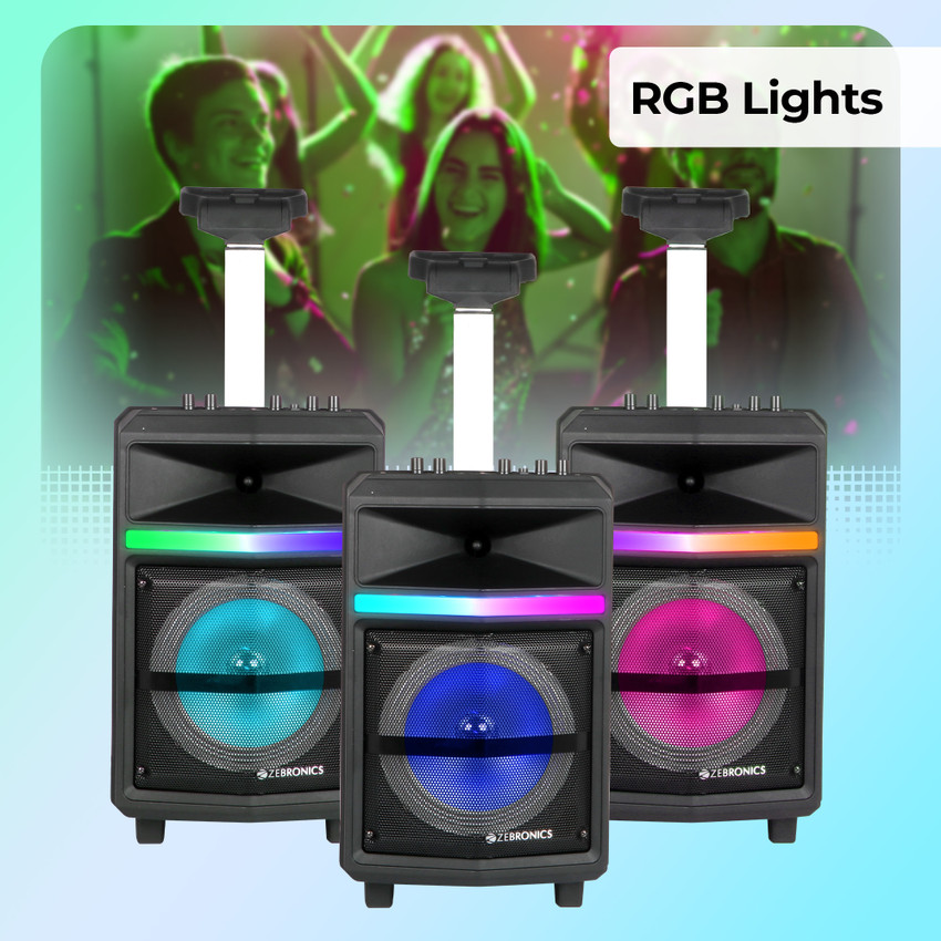 Buy ZEBRONICS ZEB Thump 100 is a portable trolley DJ speaker with