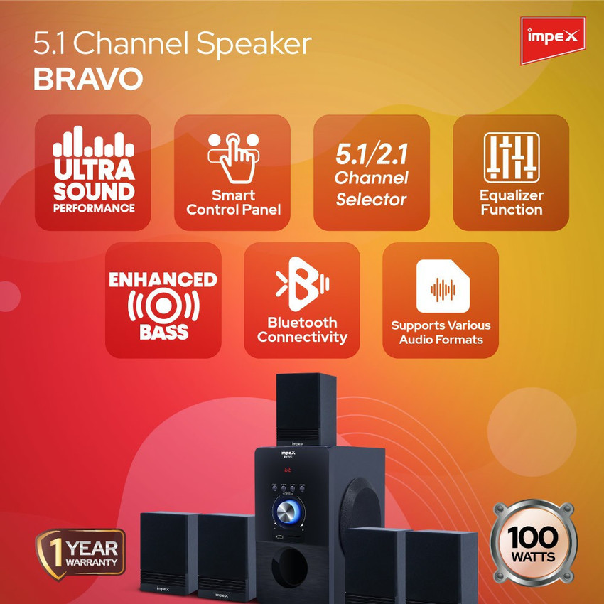 Buy IMPEX Multimedia 5.1 BRAVO Bluetooth Home Theatre Online