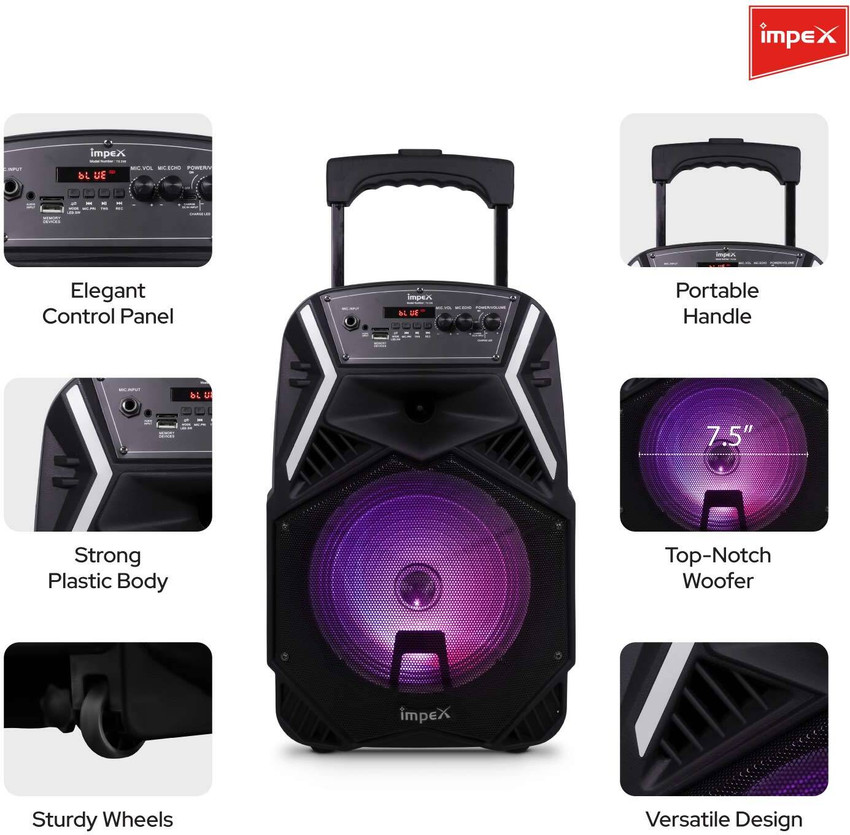 Impex portable trolley hotsell speakers