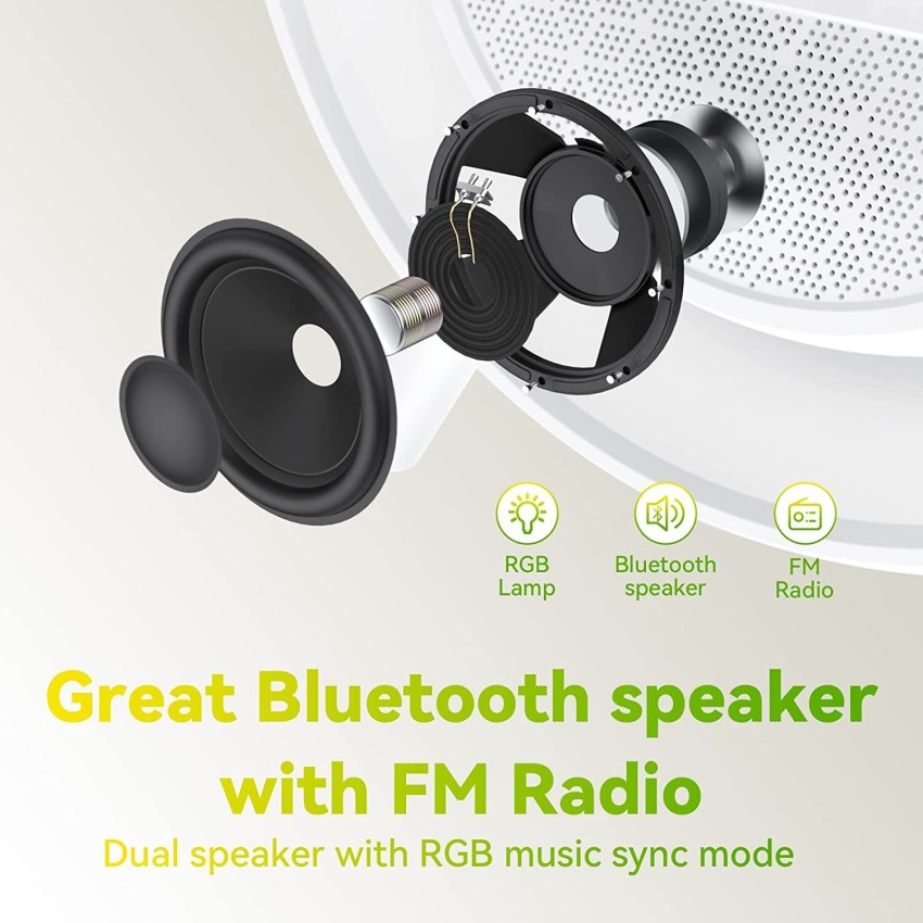 Luminária Led Rgb Rádio Relógio Smart App Bluetooth Usb Fm - Ravan Store