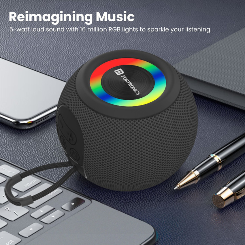 Buy Portronics Resound 5W Wireless Speaker with LED Lights In