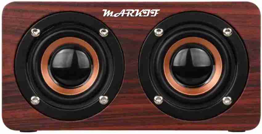 Buy markif HIGH QUALITY MINI WOODEN SPEAKER WITH HEAVY BASS BROWN
