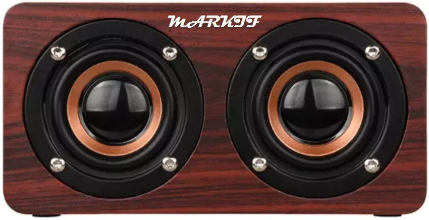 Buy markif HIGH QUALITY MINI WOODEN SPEAKER WITH HEAVY BASS BROWN