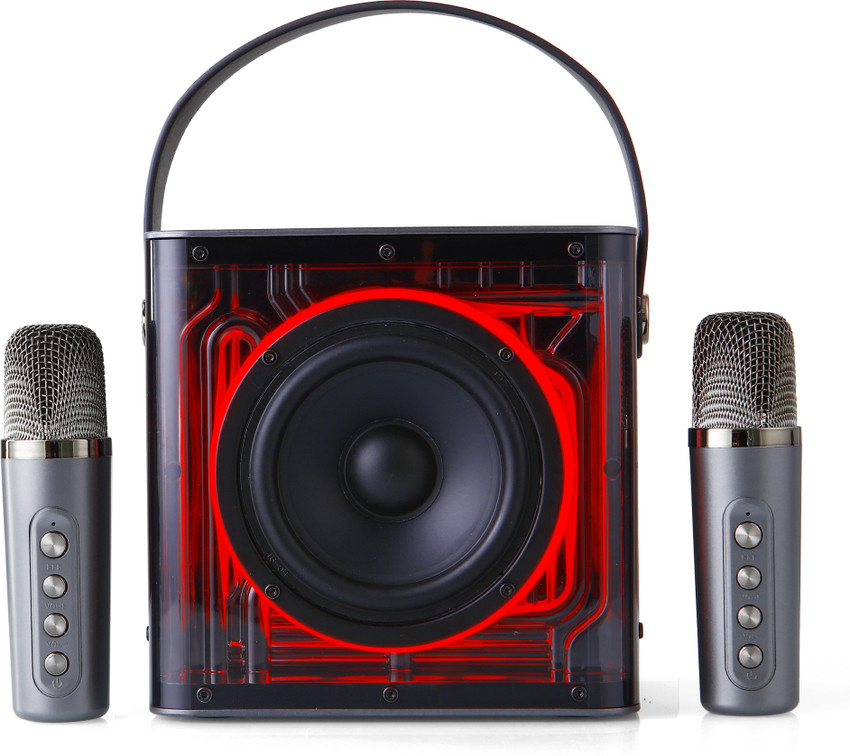 MZ M61VP PORTABLE BLUETOOTH SPEAKER Dynamic Sound with 2 wireless mics Karaoke 15 W Bluetooth Speaker