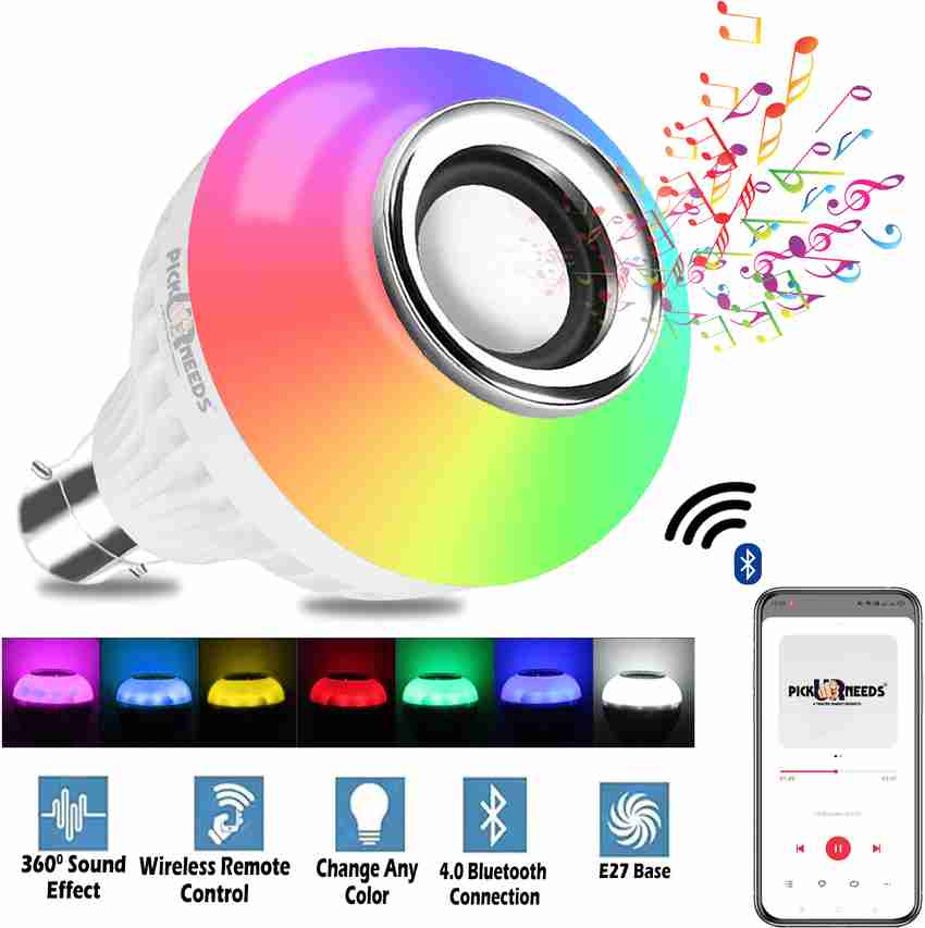 Pick Ur Needs Bluetooth Music LED Light Bulb Colourful Built in
