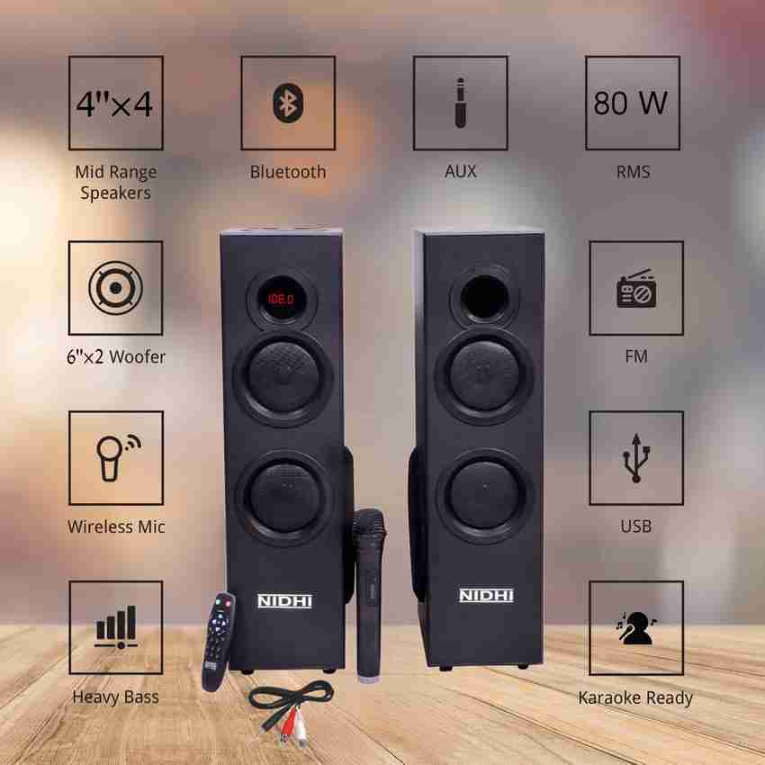Buy Nidhi WT2 Double Tower 80 W Bluetooth Tower Speaker Online