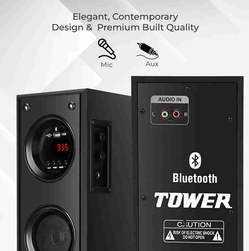 Tower bluetooth speaker with fm discount radio