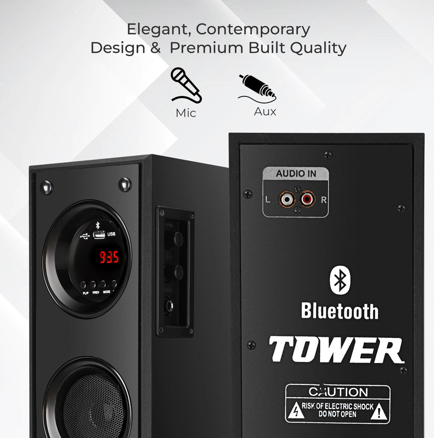 Buy Quaranel DJ Sound Stereobass Built in FM 100 W Bluetooth Tower