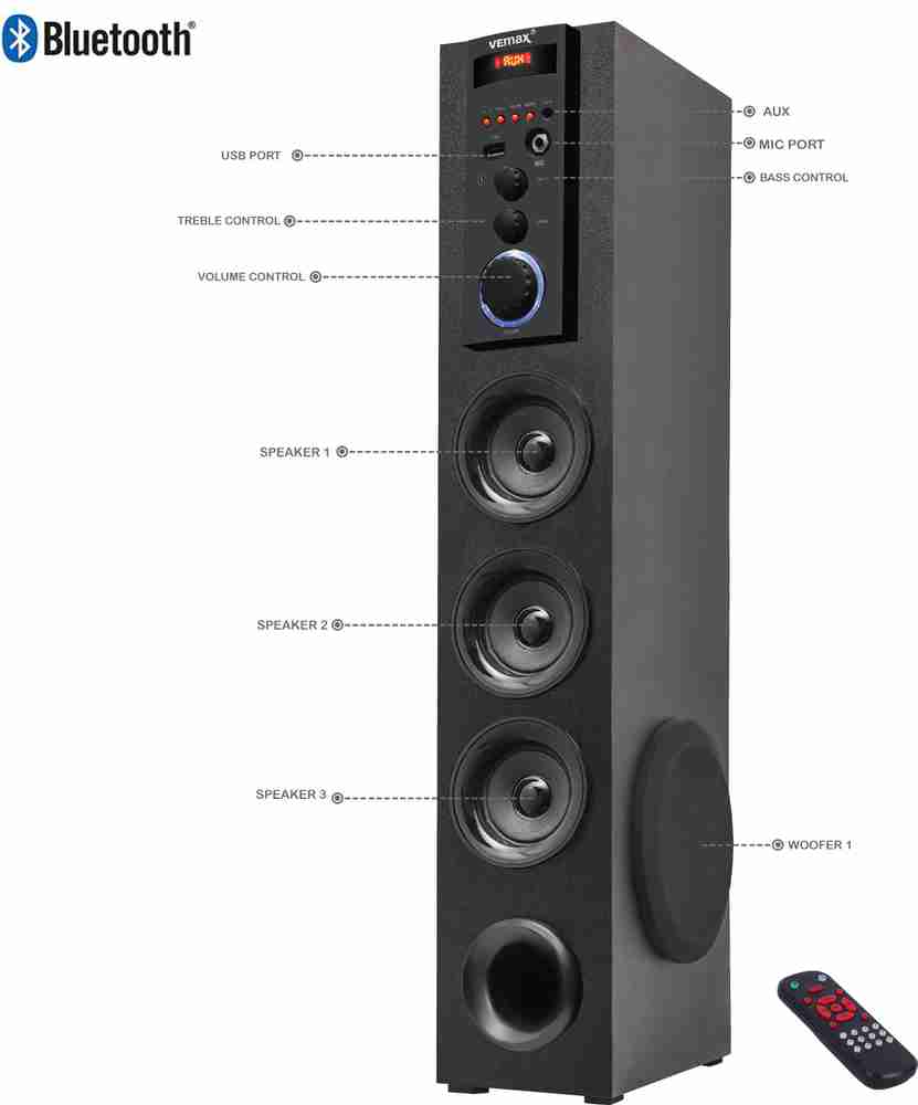 Tower speakers with bluetooth shop karaoke and cordless mic
