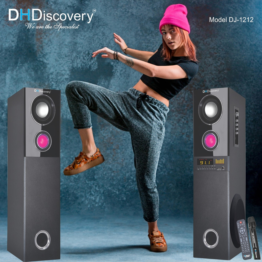 DH Discovery DJ 1212 2000 W Bluetooth Tower Speaker (Black,