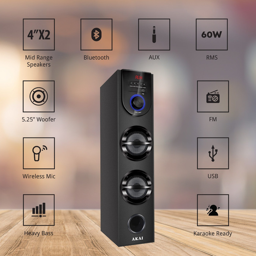 Akai outlet tower speaker