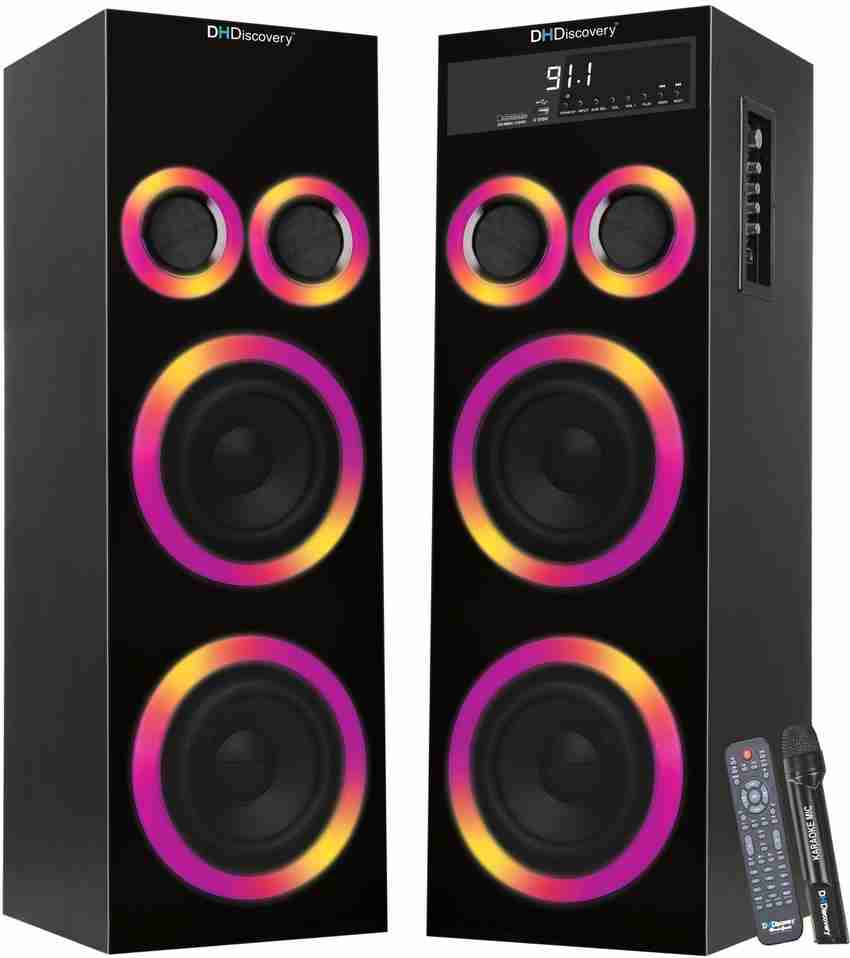 DH Discovery DJ 2727 DLX Wireless Mic Remote Control RGB Light 4000 W Bluetooth Tower Speaker