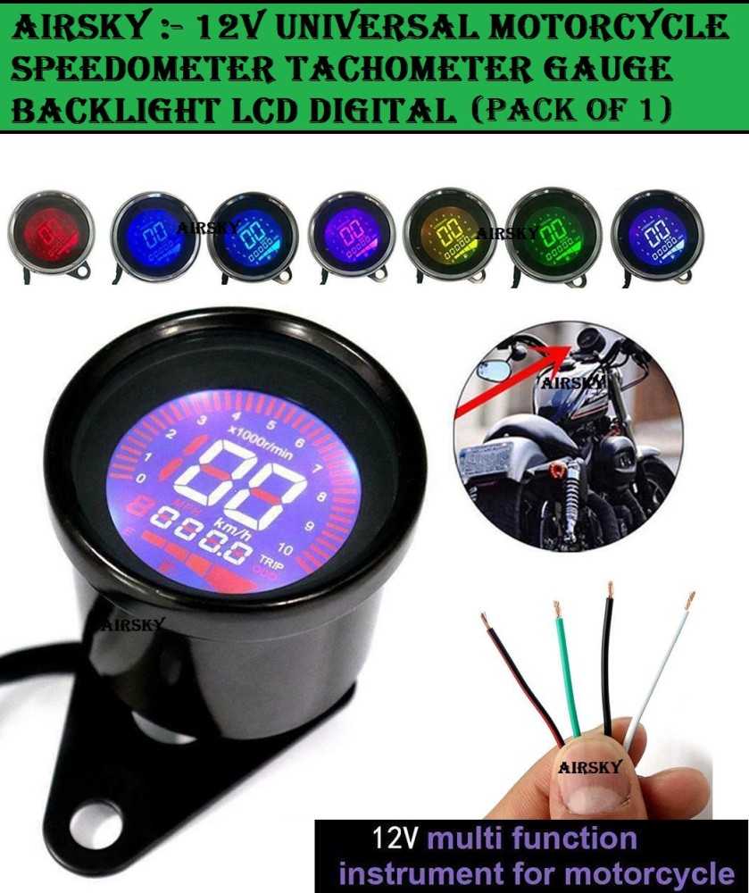 Motorrad Tacho LCD Digital Display,Universal Circle Tachometer