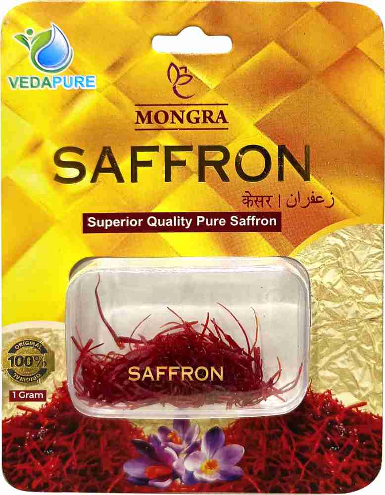 La Casa Pure & Organic Mongra Saffron, Kumkuma Puvvu, Finest A++ Grade  Kashmiri Kesar, Keshar/Saffron Threads, 1g