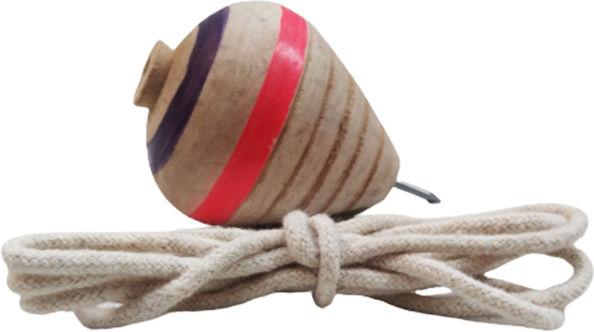 DsIndustry 01 Piece Wooden Lattu Spinner Toy OR Wooden Round
