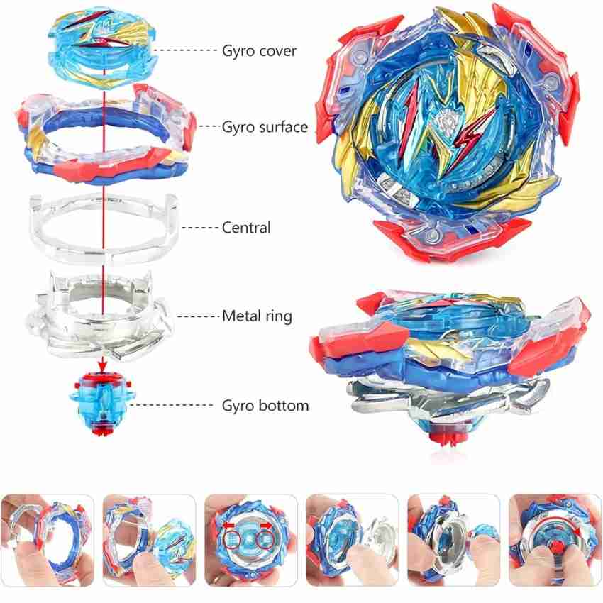 Beyblade Burst Valtryek & Unicrest W/ Extra Layer Random Launcher FREE  SHIPPING