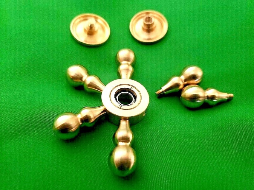 IG44 Solid Brass Fidget Spinner 6 Detachable Droplet Arms Tactile