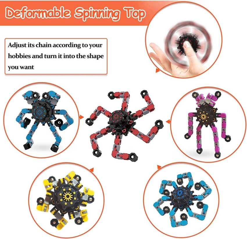 Fingertip Spinning Top Toy With Transformable Hand Chains Finger Gyro  Stress Relief Sensory Toy Gifts For Kids Adults