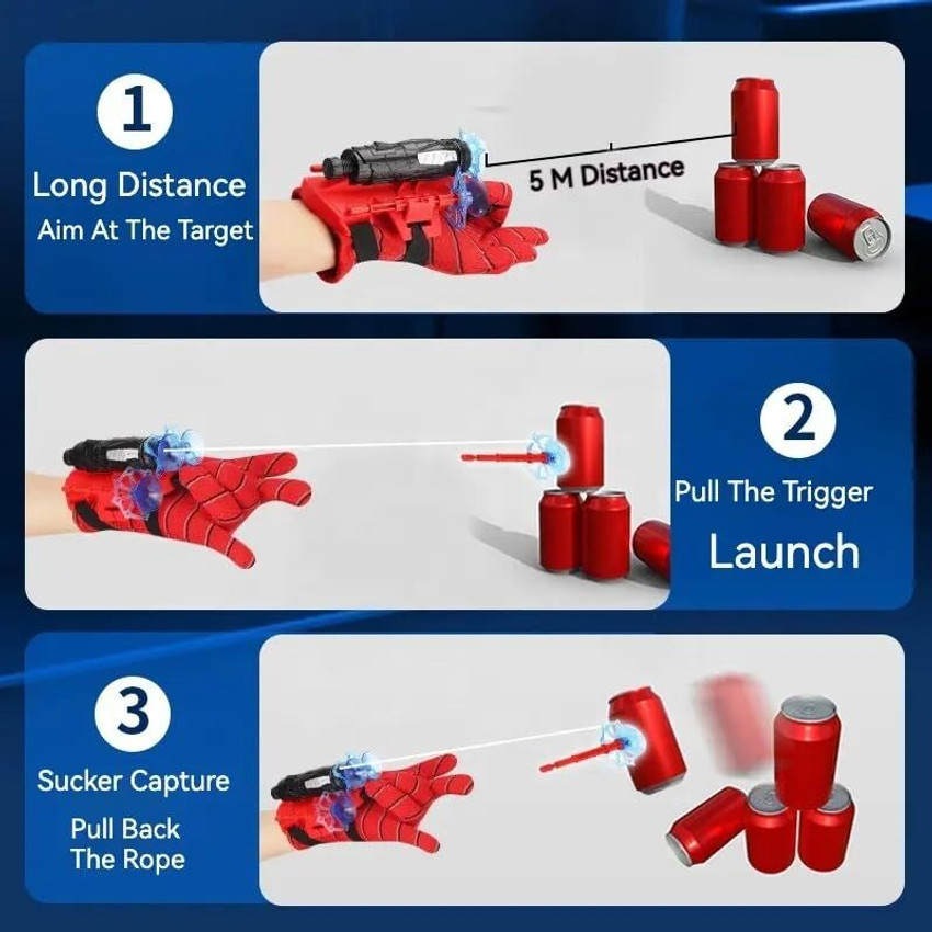 FANSEEKART Spider Web Shooters for Kids Spider Web Shooter Spider Launcher Wrist Toys Spider Web Shooters for Kids Spider Web Shooter Spider Launcher Wrist Toys Buy Spider man Spider Web shooter Websh...