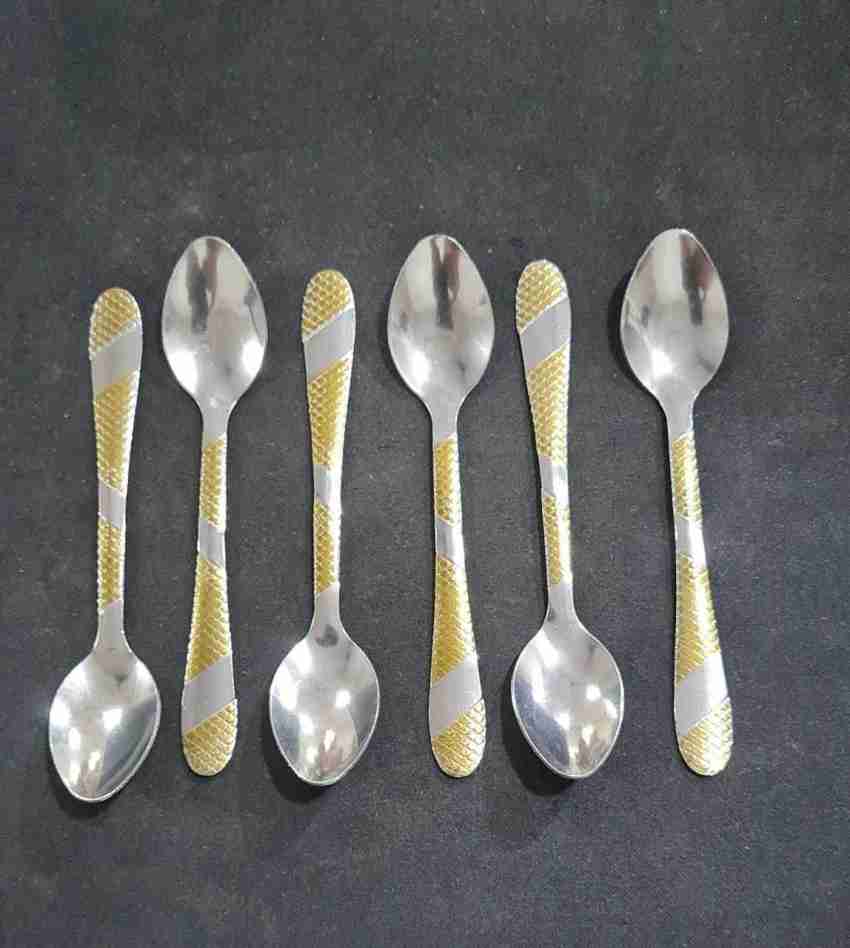 Parage 12 Pieces Stainless Steel Small Spoons for Container/ Spice Jars, Masala Spoons, Small Spoon for Spices, Spoon Set, 12 Mini, Length 9 cm