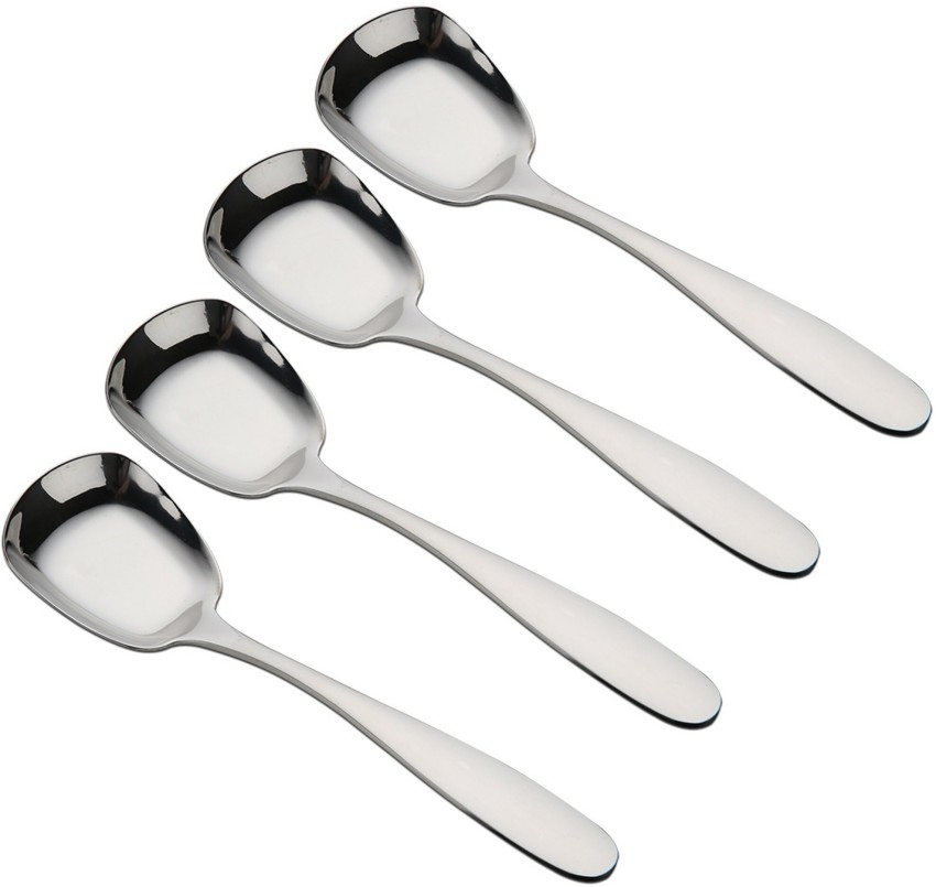 Tohuu Coffee Spoon Square Head Stainless Steel Soup Spoons Ice