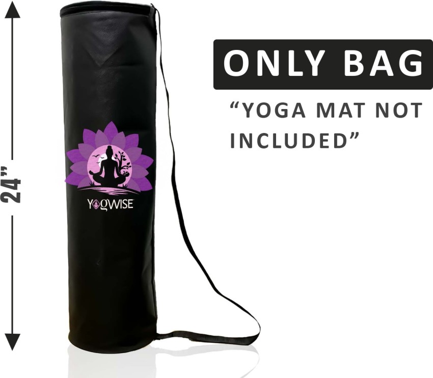 Yogwise Premium Quality Fabric Black Yoga Mat Carry Bag With