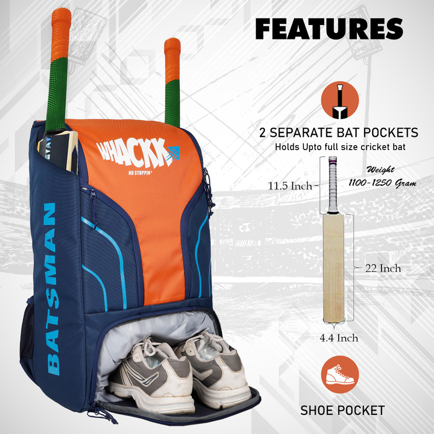 WHACKK Batsman Junior Youth Cricket Kit Bag Fits 14.7 inch Leg Pad Buy WHACKK Batsman Junior Youth Cricket Kit Bag Fits 14.7 inch Leg Pad Online at Best Prices in India Cricket